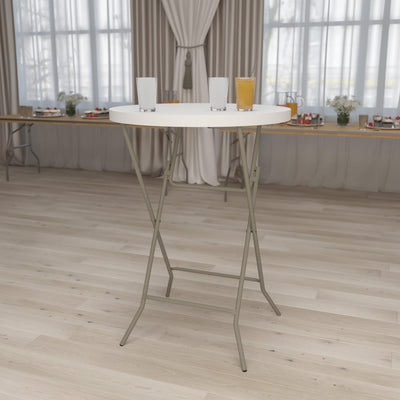 2.63-Foot Round Plastic Bar Height Folding Table