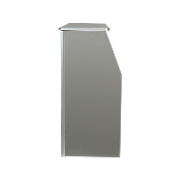 Gray |#| 4' Slate Gray Laminate Foldable Portable Event Bar - Catering/Bartender Bar