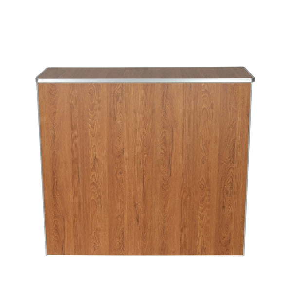 Maple Woodgrain |#| 4' Maple Laminate Foldable Portable Event Bar - Catering/Bartender Bar