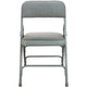 Grey Fabric/Grey Metal |#| Grey Padded Metal Folding Chair - Grey 1-in Fabric Seat