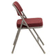 Burgundy Fabric/Gray Frame |#| 18.5inchW Premium Curved Triple Braced Burgundy Fabric Metal Folding Chair