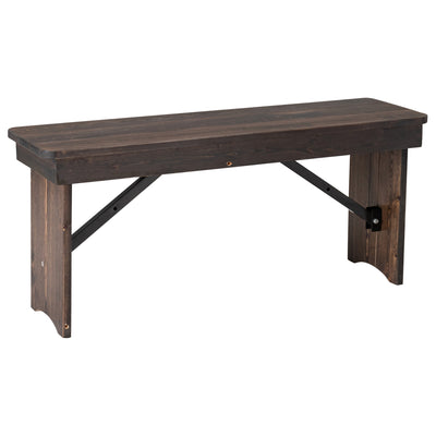 HERCULES Series 40" x 12" Solid Pine Folding Farm Bench - View 1