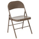 Beige |#| Double Braced Beige Metal Folding Chair - Event Chair - Portable Chair