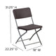 Brown Rattan Plastic Folding Chair with Gray Frame - Event Chair