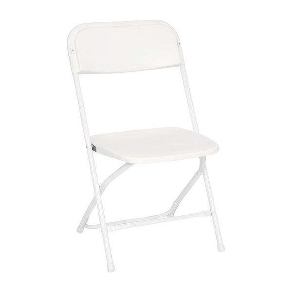 White |#| Spacious & Contoured Commercial Wide & Tall White Plastic Folding Chair