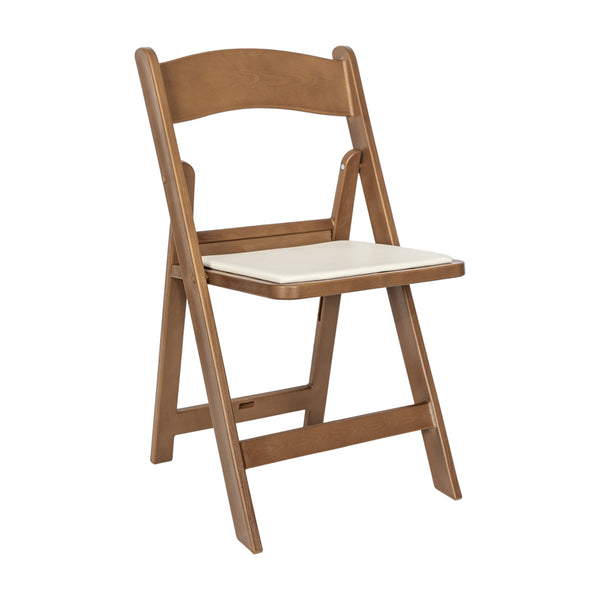 Chestnut |#| Indoor/Outdoor Lightweight Wood Look Resin Folding Event Chair in Chestnut