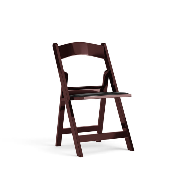 Red Mahogany |#| Folding Chair - Red Mahogany Resin - 800LB Weight Capacity - Vinyl Seat