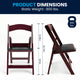 Red Mahogany |#| Folding Chair - Red Mahogany Resin - 800LB Weight Capacity - Vinyl Seat