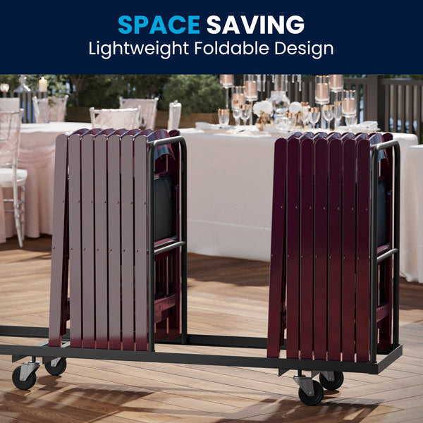 Red Mahogany |#| Folding Chair - Red Mahogany Resin - 800LB Weight Capacity - Vinyl Seat