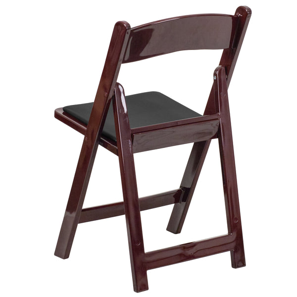 Red Mahogany |#| Folding Chair - Red Mahogany Resin - 800LB Weight Capacity - Vinyl Seat
