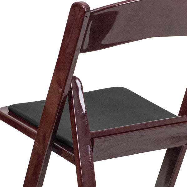 Red Mahogany |#| Folding Chair - Red Mahogany Resin - 800LB Weight Capacity - Vinyl Seat