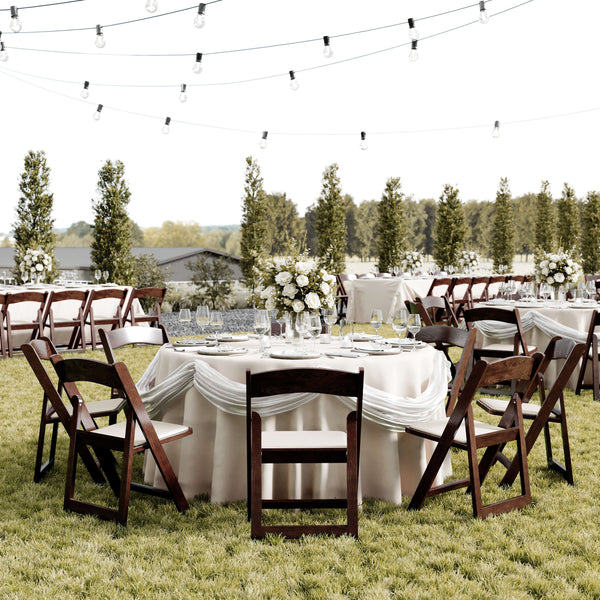 Dark Brown |#| Indoor/Outdoor Lightweight Wood Look Resin Folding Event Chair in Dark Brown