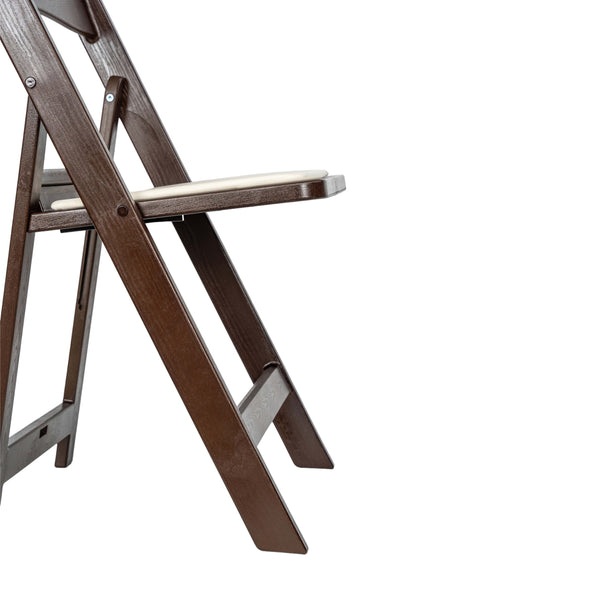 Dark Brown |#| Indoor/Outdoor Lightweight Wood Look Resin Folding Event Chair in Dark Brown