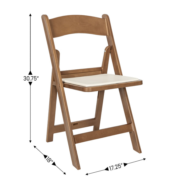 Chestnut |#| Indoor/Outdoor Lightweight Wood Look Resin Folding Event Chair in Chestnut