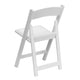 White |#| Folding Chair - White Resin - 800LB Weight Capacity - Vinyl Seat