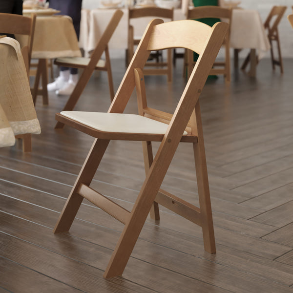 Chestnut |#| Indoor/Outdoor Lightweight Wood Look Resin Folding Event Chair in Chestnut