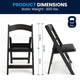 Black |#| Folding Chair - Black Resin - 800LB Weight Capacity - Vinyl Seat