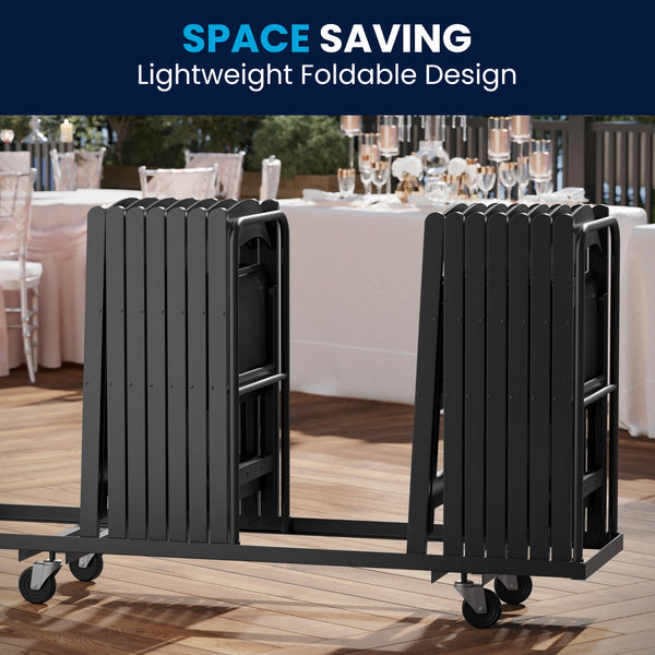 Black |#| Folding Chair - Black Resin - 800LB Weight Capacity - Vinyl Seat