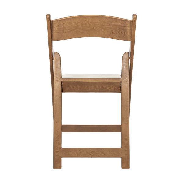 Chestnut |#| Indoor/Outdoor Lightweight Wood Look Resin Folding Event Chair in Chestnut