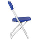 Blue |#| Kids Blue Plastic Folding Chair with Textured Seat - Preschool Seating