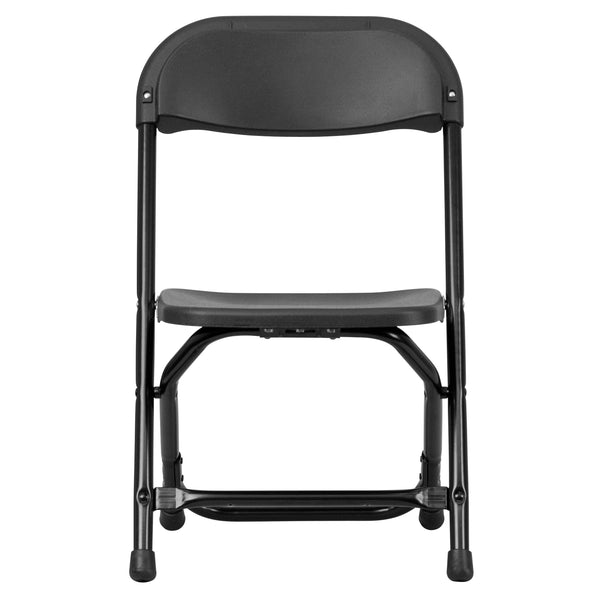 Black |#| Kids Black Plastic Folding Chair with Textured Seat - Preschool Seating