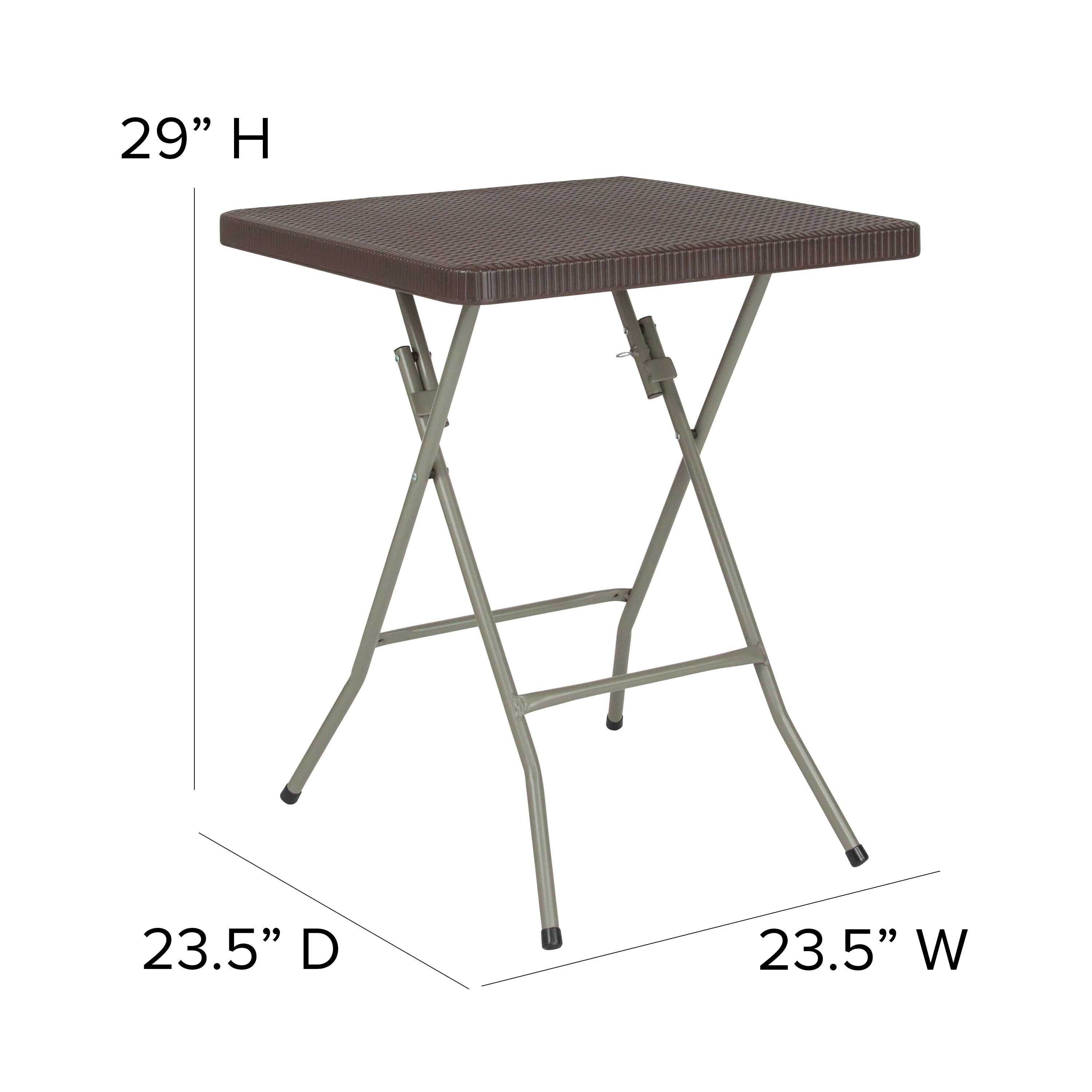 テーブル・チェア・ハンモック NEIGHBORHOOD SRL FOLDING TABLE . PP Flash Furniture 5.62-Foot Brown Rattan Indoor-Outdoor