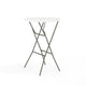 Granite White |#| 2.6-Foot Round Granite White Plastic Bar Height Folding Event Table