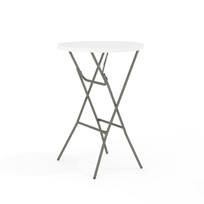 2.6-Foot Round Plastic Bar Height Folding Table - View 1
