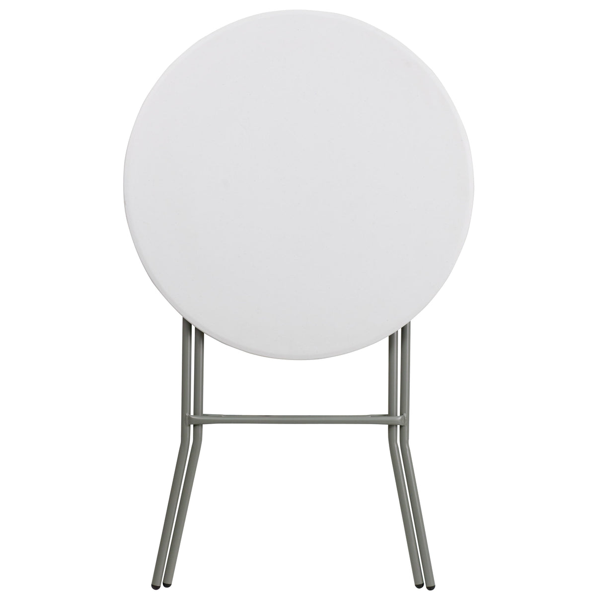 Granite White |#| 2.6-Foot Round Granite White Plastic Bar Height Folding Event Table