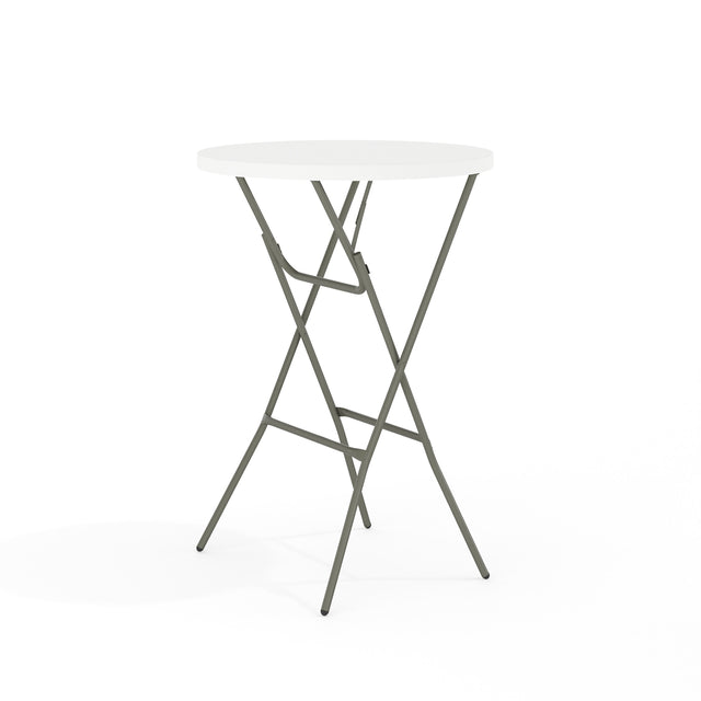 2.6-Foot Round Plastic Bar Height Folding Table - View 1