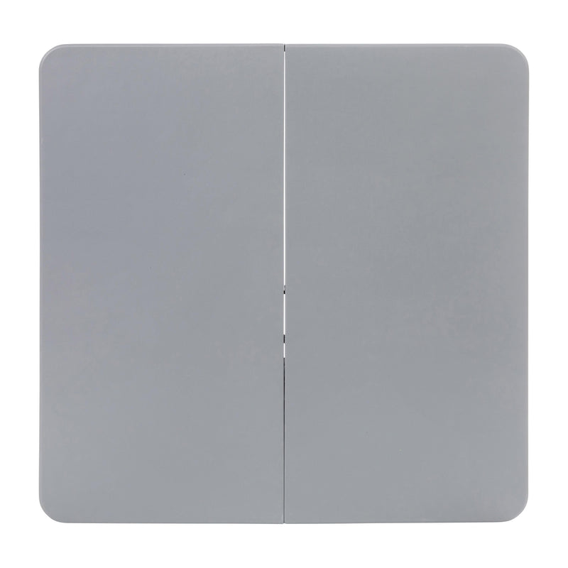 Gray |#| 2.83-Foot Square Bi-Fold Gray Plastic Folding Table with Carrying Handle