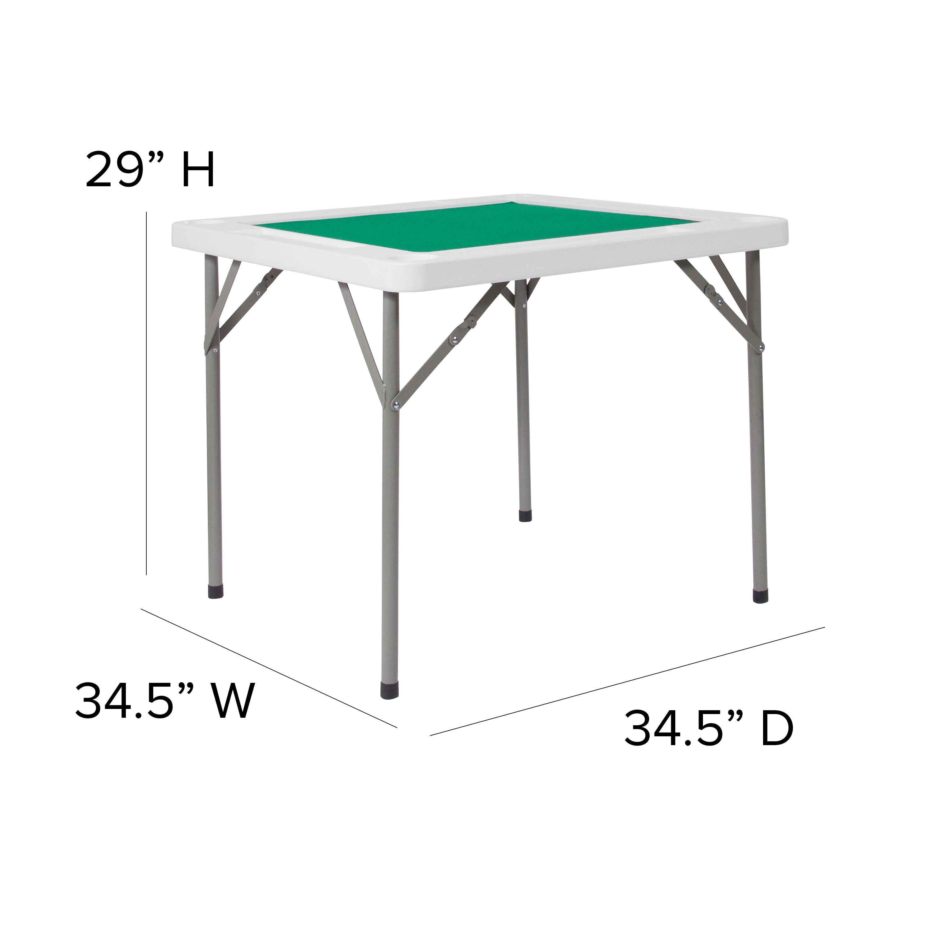 34SQ Plastic Game Table DAD MJZ 88 Folding Chairs 4 Less