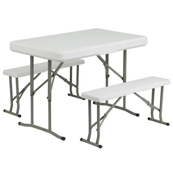 Plastic Fold Table 2 Benches DAD YCZ 103 Folding Chairs 4 Less