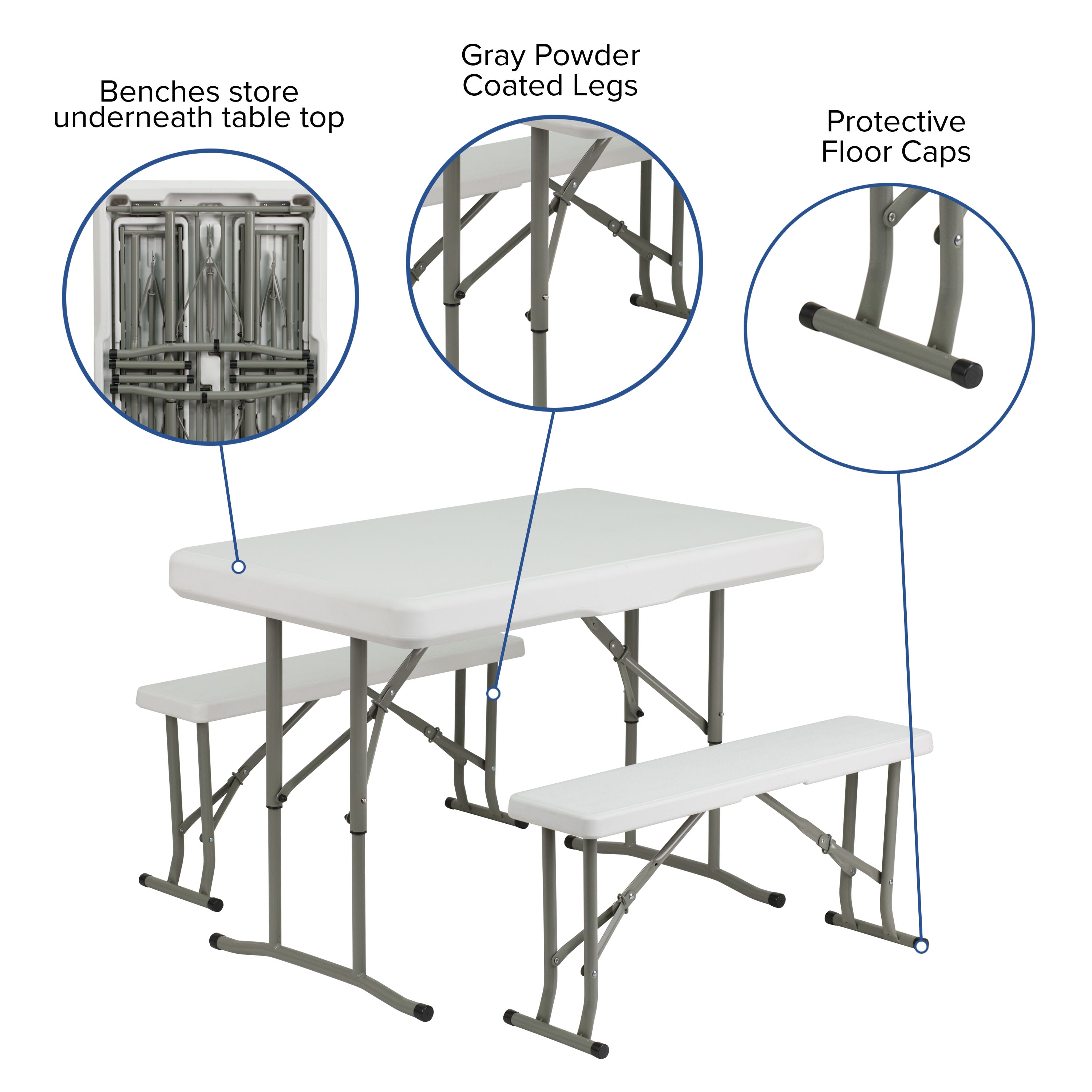White folding bench online