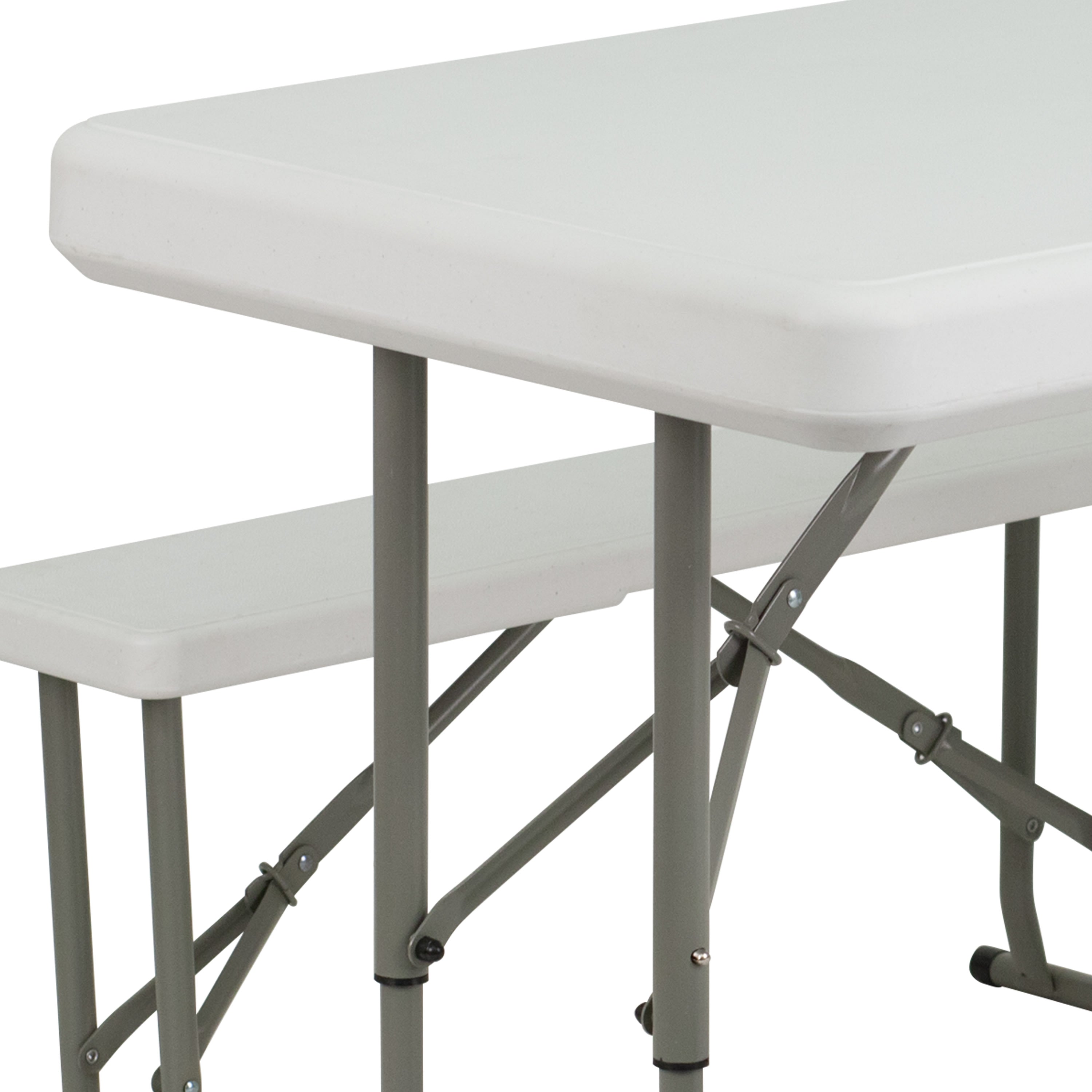 Plastic Fold Table 2 Benches DAD YCZ 103 Folding Chairs 4 Less