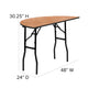4-Foot Half-Round Wood Folding Banquet Table - Event & Catering Table