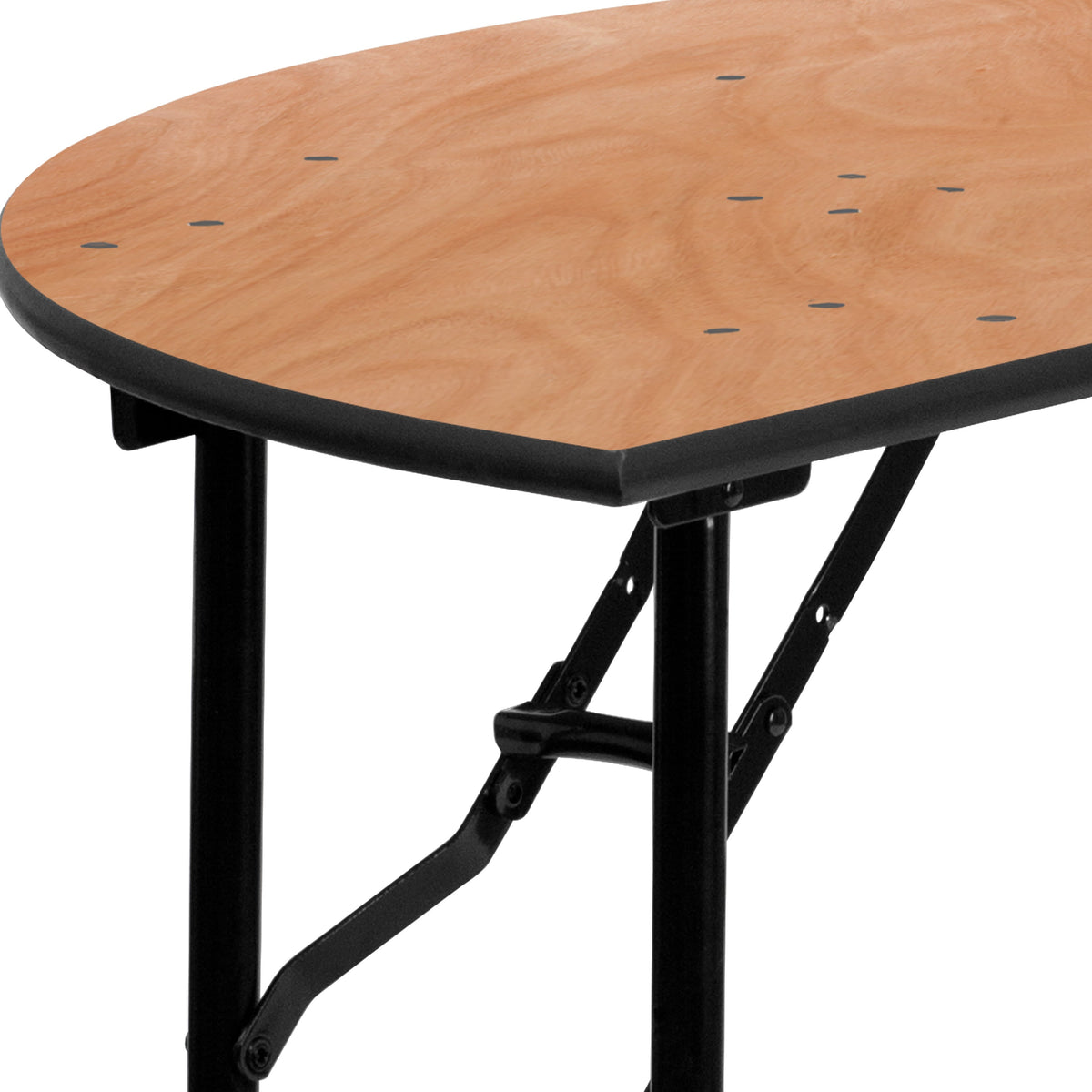 4-Foot Half-Round Wood Folding Banquet Table - Event & Catering Table