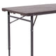 Brown |#| 4-Foot Height Adjustable Bi-Fold Brown Plastic Folding Table with Handle