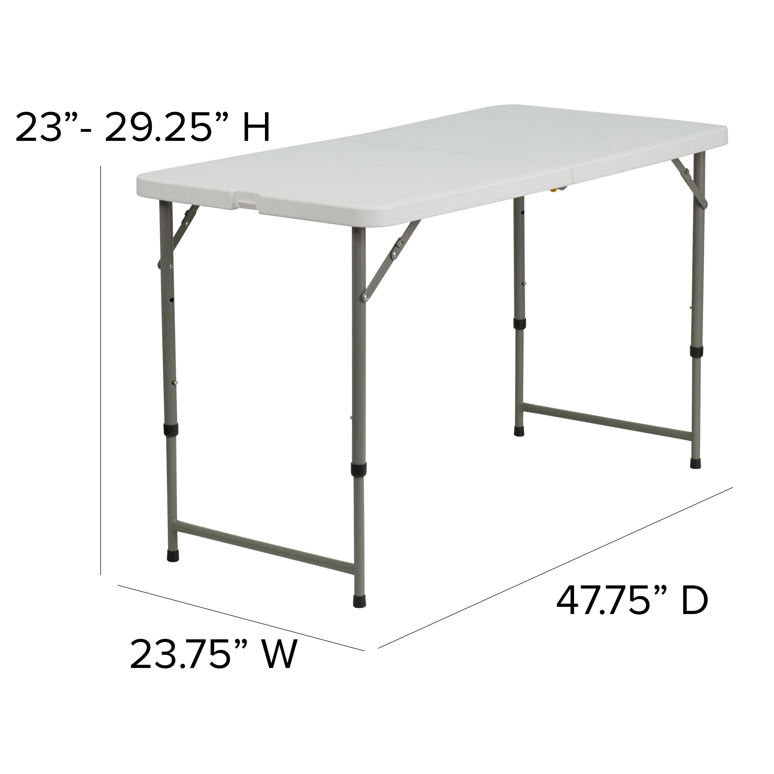 Height adjustable portable clearance table