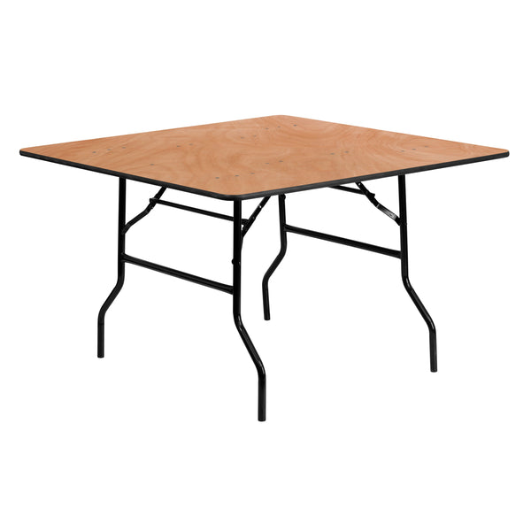 4 Foot Square Wood Folding Banquet Table