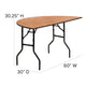 5-Foot Half-Round Wood Folding Banquet Table - Event & Catering Table