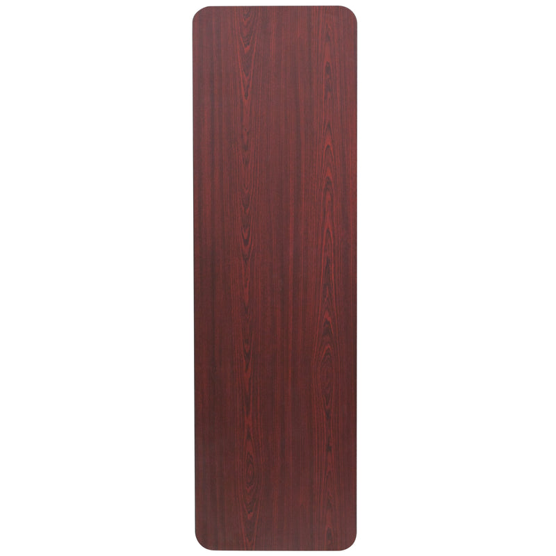 5-Foot Mahogany Melamine Laminate Folding Training/Seminar Table - Event Table