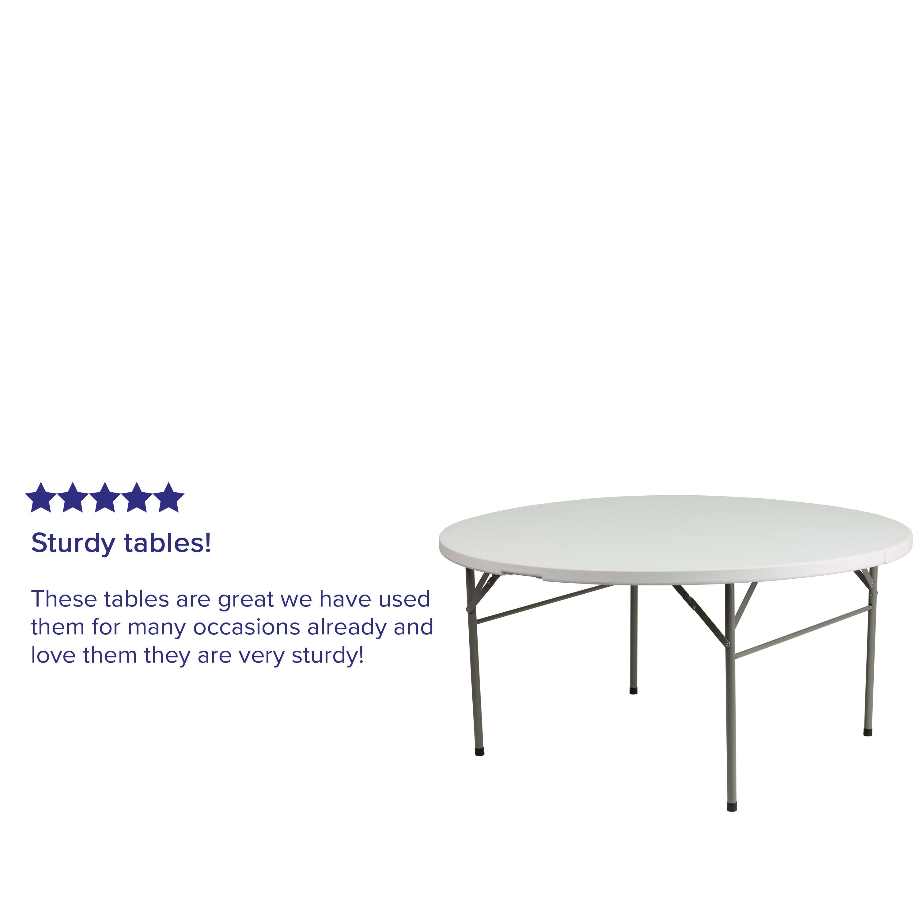60RND Plastic Bi Fold Table DAD 154Z Folding Chairs 4 Less