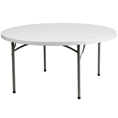 5-Foot Round Plastic Folding Table