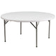 5-Foot Round White Plastic Folding Table - Banquet / Event Folding Table
