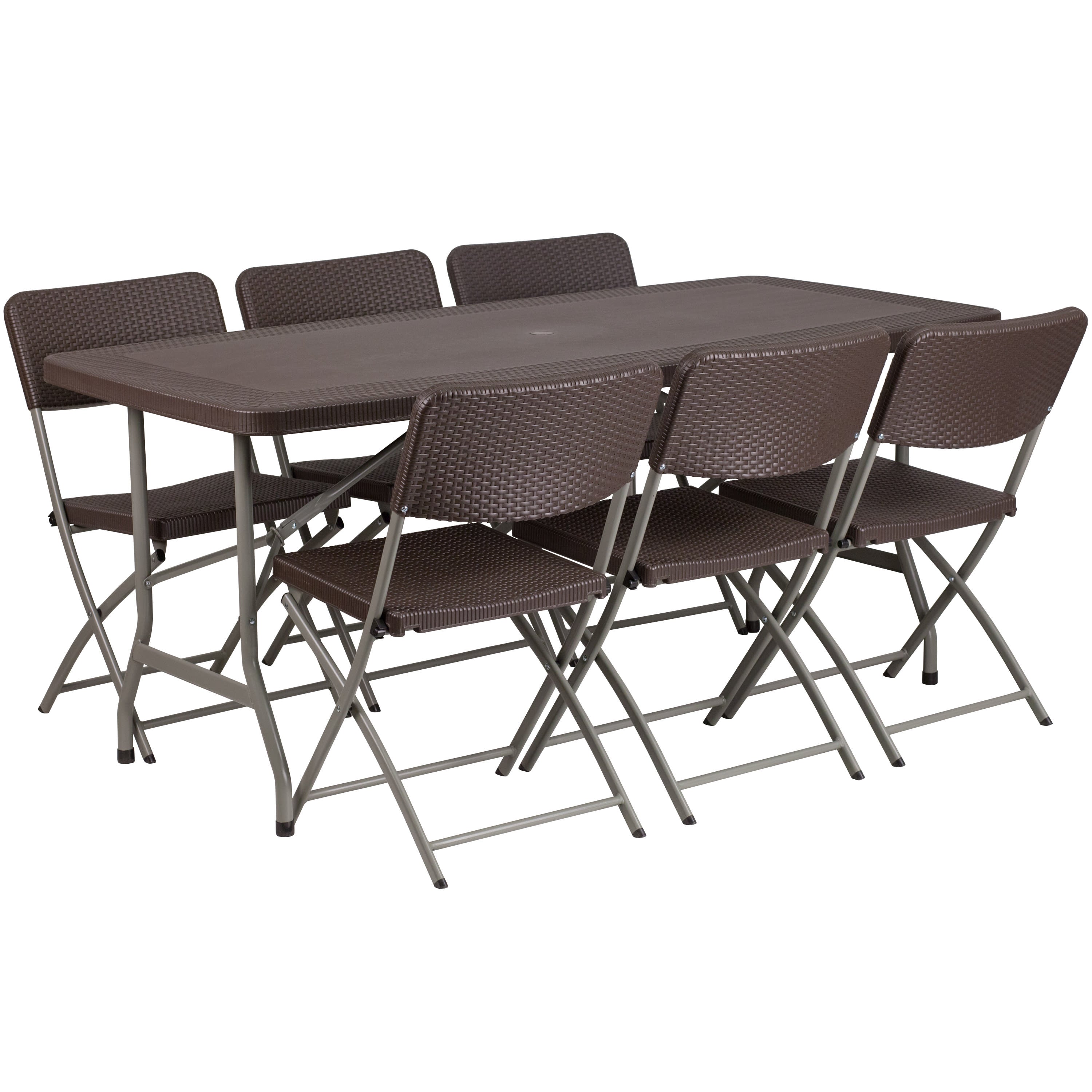32x67 Plastic Table Set, 7PC DAD-YCZ-172-61- – Folding