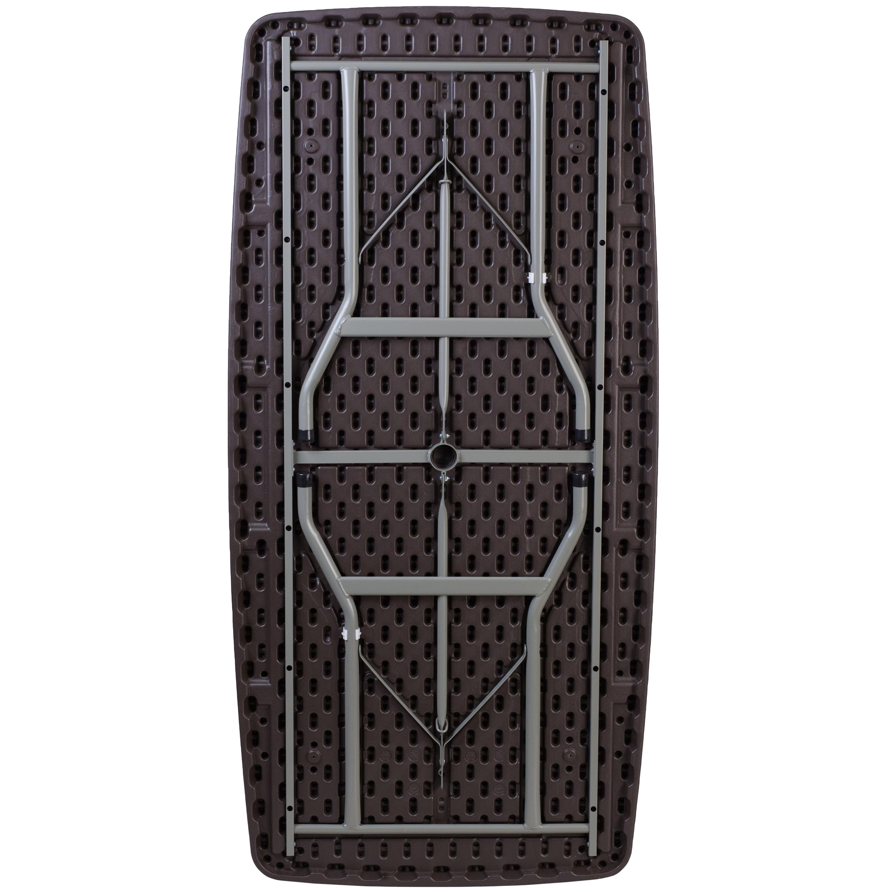 Flash Furniture 5.62 Brown Rattan Indoor Outdoor Plastic Folding Table