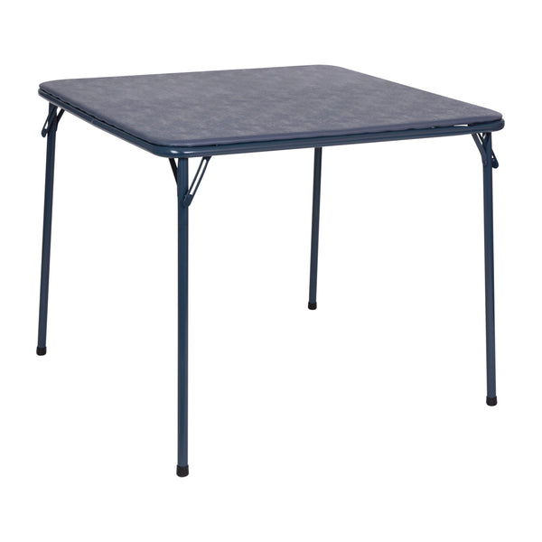 Navy |#| 5 Piece Navy Folding Card Table and Chair Set with Upholstered Table Top