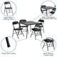 Black |#| 5 Piece Black Folding Card Table and Chair Set with Upholstered Table Top