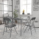 Gray |#| 5 Piece Gray Folding Card Table and Chair Set with Upholstered Table Top